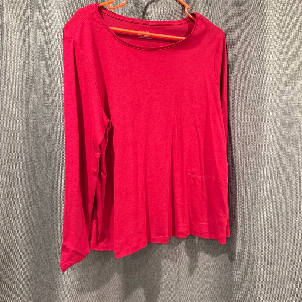 CJ Banks Vibrant Red Long Sleeve Tee